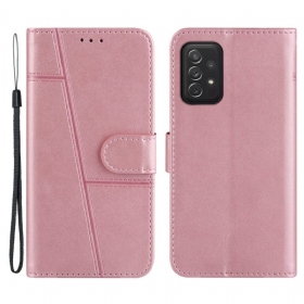 Κάλυμμα Samsung Galaxy A72 4G / A72 5G με κορδονι Strappy Geo Leather Effect