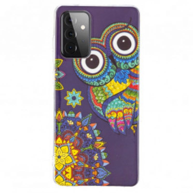 θηκη κινητου Samsung Galaxy A72 4G / A72 5G Fluorescent Owl Mandala