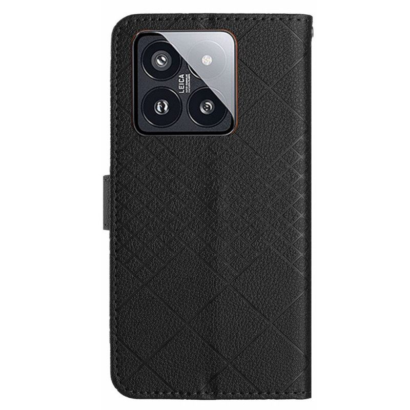 Δερματινη Θηκη Xiaomi 14 Pro Strappy Diamond Pattern