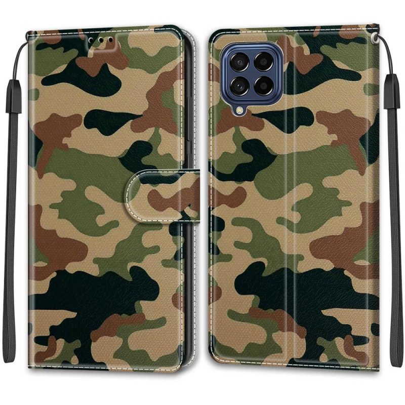 δερματινη θηκη Samsung Galaxy M53 5G με κορδονι Strappy Camo