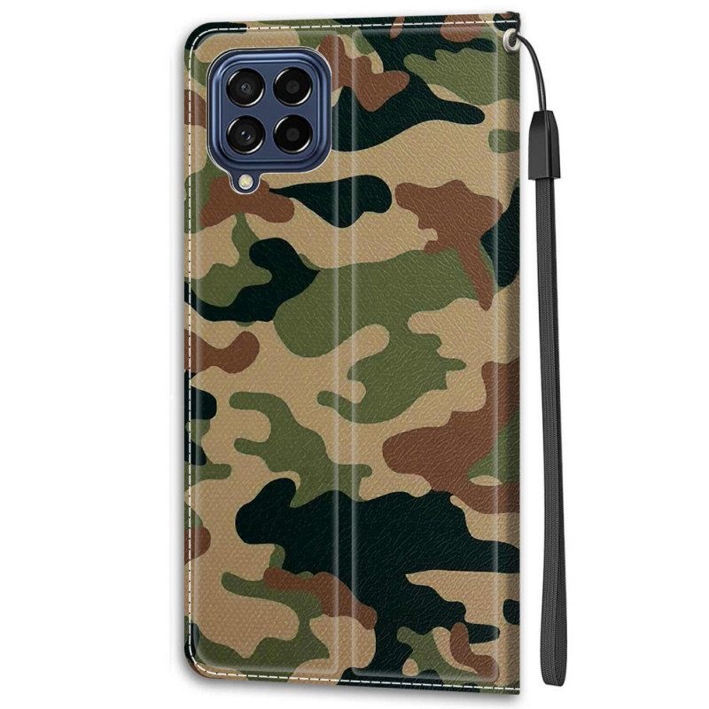 δερματινη θηκη Samsung Galaxy M53 5G με κορδονι Strappy Camo