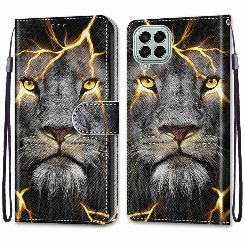 Κάλυμμα Samsung Galaxy M53 5G με κορδονι Feline On Fire Με Λουράκι