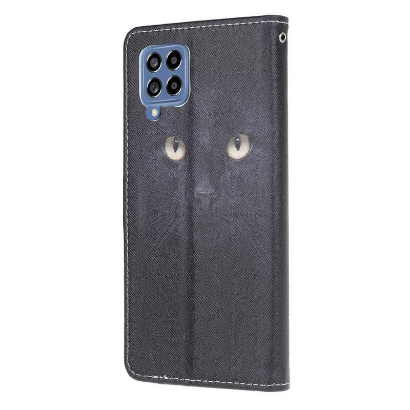 Θήκη Flip Samsung Galaxy M53 5G με κορδονι Strappy Cat Eyes