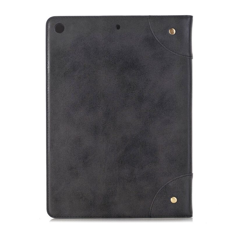 Θήκη Flip iPad 10.2" (2020) (2019) Ρετρό Δερμάτινο Εφέ Με Πριτσίνια