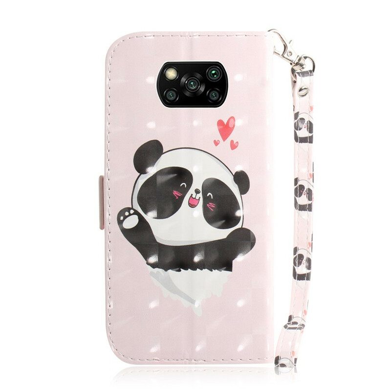 Κάλυμμα Poco X3 / X3 Pro / X3 NFC με κορδονι Panda Love With Lanyard