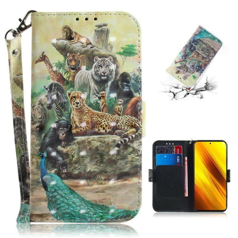 Κάλυμμα Poco X3 / X3 Pro / X3 NFC με κορδονι Thong Safari Animals