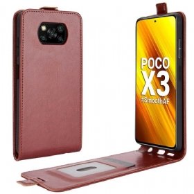 Κάλυμμα Poco X3 / X3 Pro / X3 NFC Θήκη Flip Δερμάτινο Εφέ Κάθετο Πτερύγιο