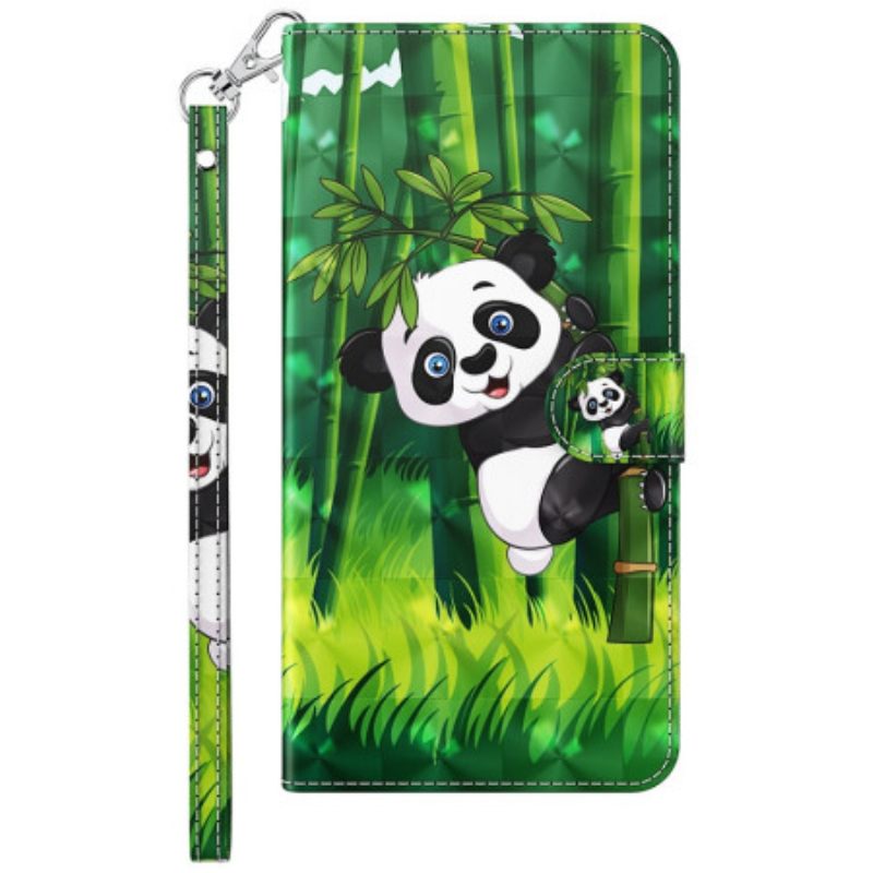 Δερματινη Θηκη Poco C65 Bamboo Panda Με Λουράκι