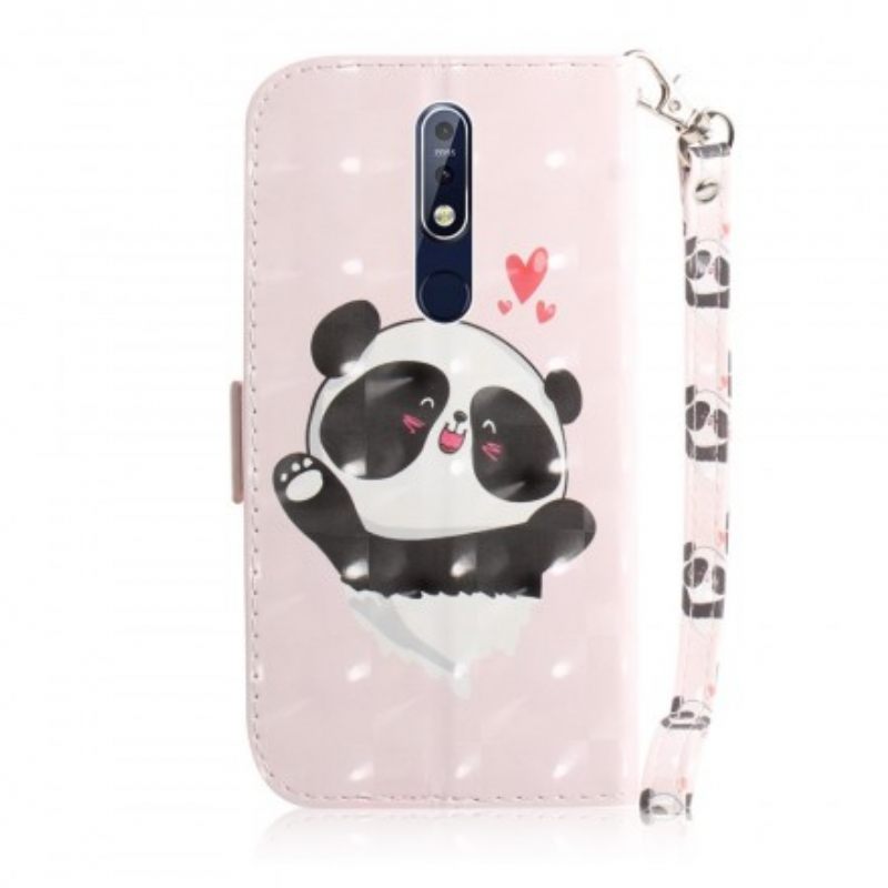 Κάλυμμα Nokia 7.1 με κορδονι Panda Love With Lanyard