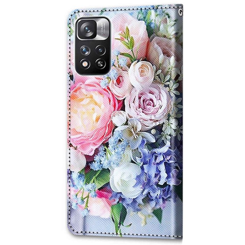 δερματινη θηκη Xiaomi Redmi Note 11 Pro Plus 5G Floral Wonder