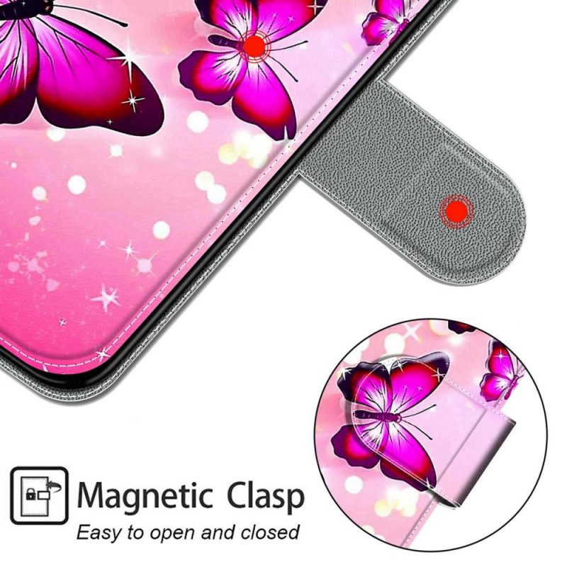 Κάλυμμα Xiaomi Redmi Note 11 Pro Plus 5G με κορδονι Ανεμιστήρας Strap Butterflies