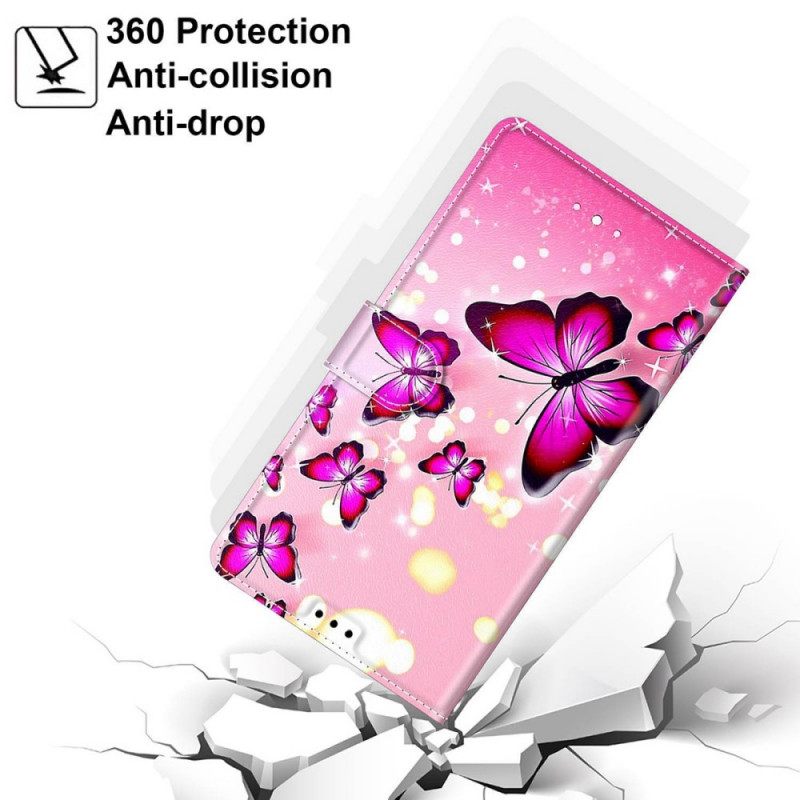 Κάλυμμα Xiaomi Redmi Note 11 Pro Plus 5G με κορδονι Ανεμιστήρας Strap Butterflies