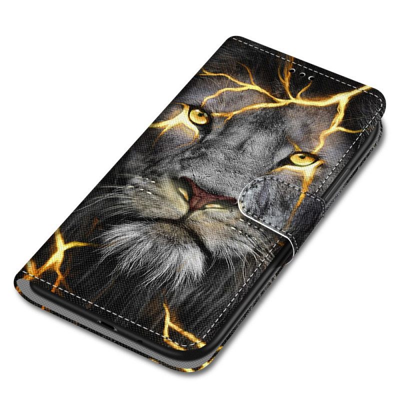 Κάλυμμα Xiaomi Redmi Note 11 Pro Plus 5G με κορδονι Feline On Fire Με Λουράκι