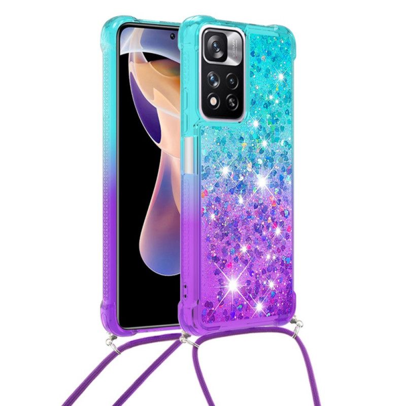 Θήκη Xiaomi Redmi Note 11 Pro Plus 5G με κορδονι Κορδόνι Σιλικόνης Glitter