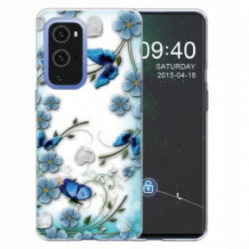 θηκη κινητου OnePlus 9 Pro Ρετρό Πεταλούδες Και Λουλούδια