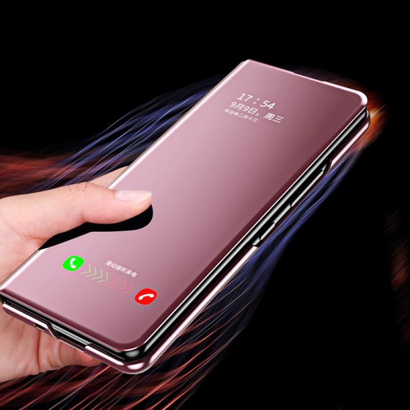 θηκη κινητου Samsung Galaxy Z Fold 4 Θήκη Flip Καθρέφτης Και Διαφάνεια