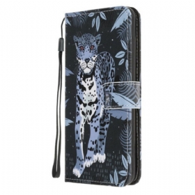 δερματινη θηκη Samsung Galaxy A41 με κορδονι Strappy Leopard