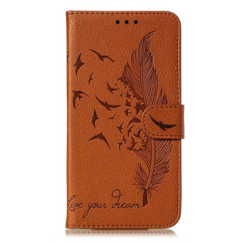 Κάλυμμα Samsung Galaxy A41 Faux Leather Live Your Dream