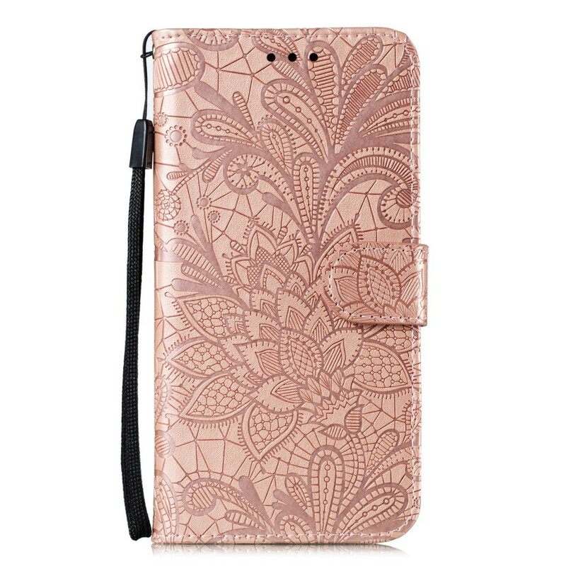 Κάλυμμα Samsung Galaxy A41 με κορδονι Strap Tribal Flowers