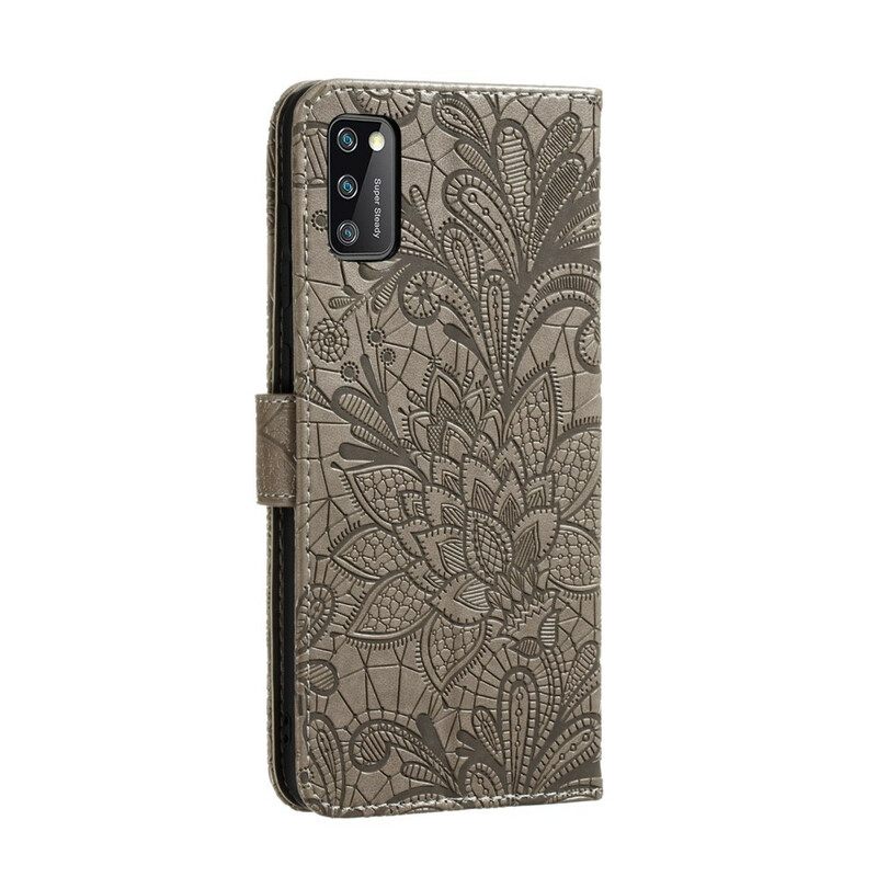 Κάλυμμα Samsung Galaxy A41 με κορδονι Strap Tribal Flowers