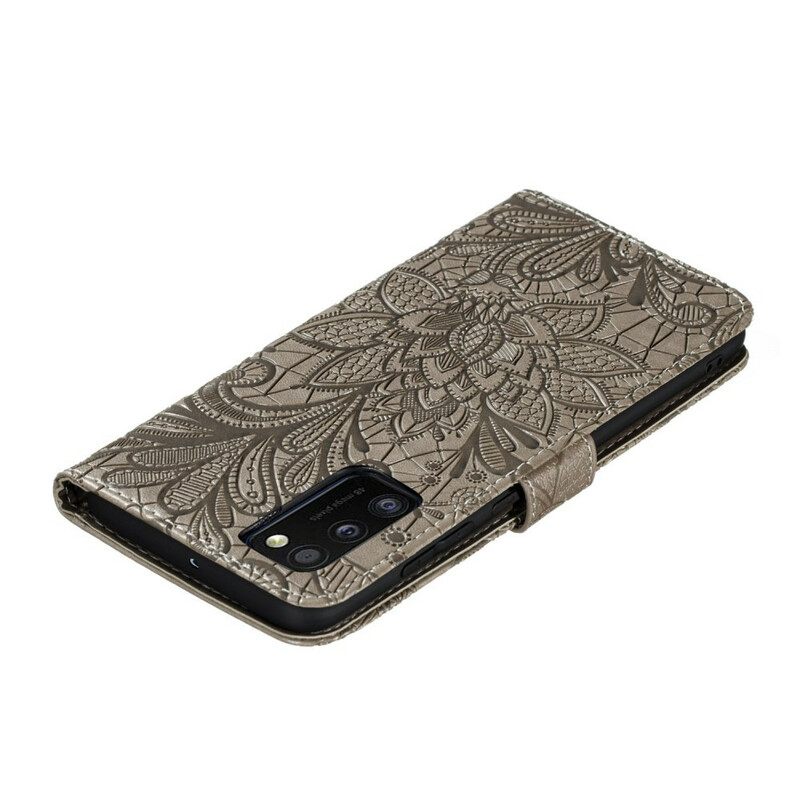 Κάλυμμα Samsung Galaxy A41 με κορδονι Strap Tribal Flowers