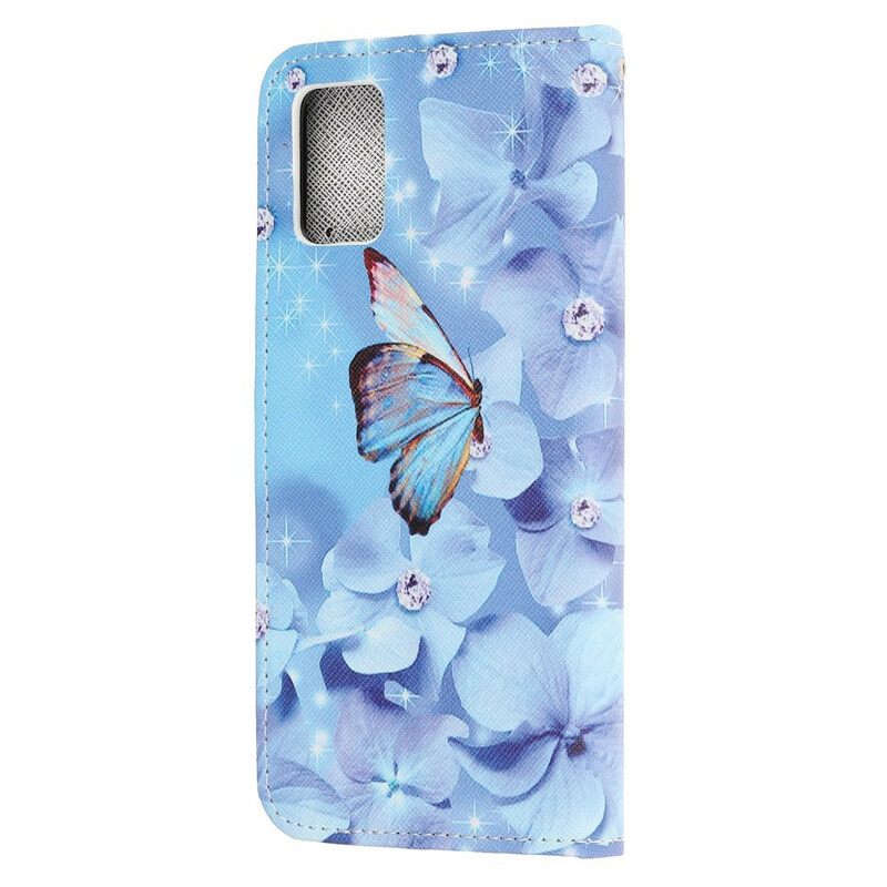 Κάλυμμα Samsung Galaxy A41 με κορδονι Strappy Diamond Butterflies