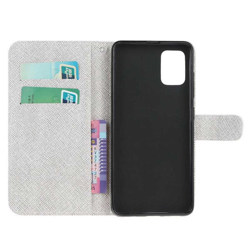 Θήκη Flip Samsung Galaxy A41 με κορδονι Λουλούδια Lunar Strap