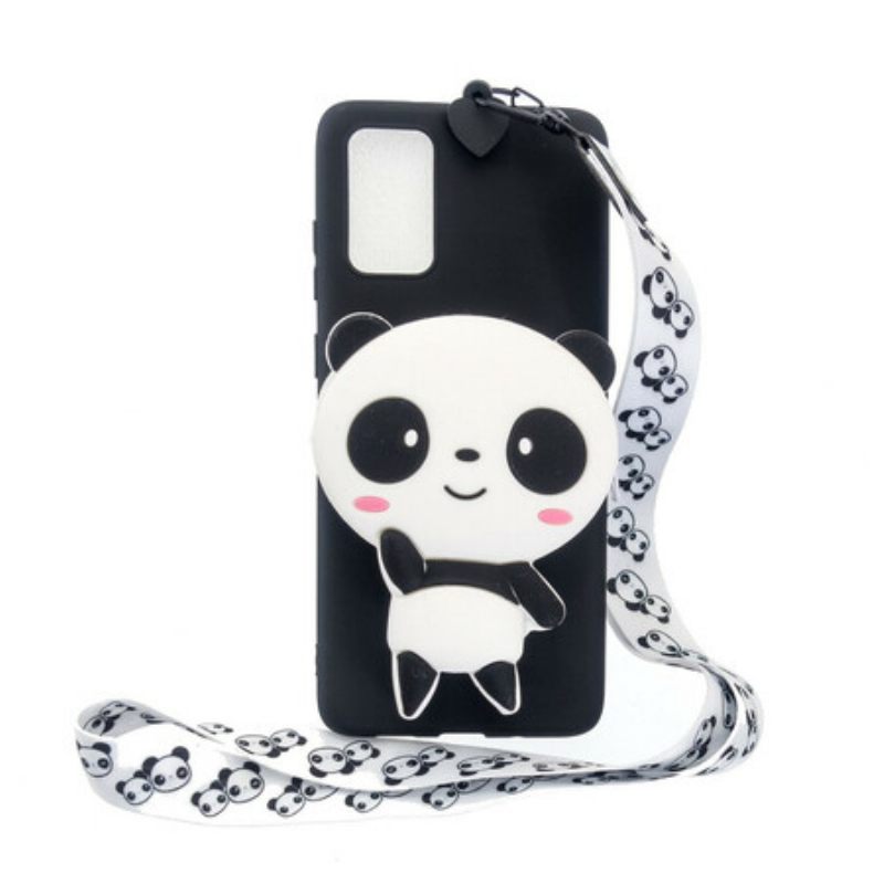 Θήκη Samsung Galaxy A41 3d Panda Με Κορδόνι Carabiner