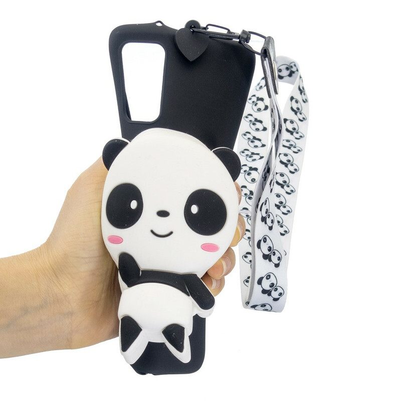 Θήκη Samsung Galaxy A41 3d Panda Με Κορδόνι Carabiner