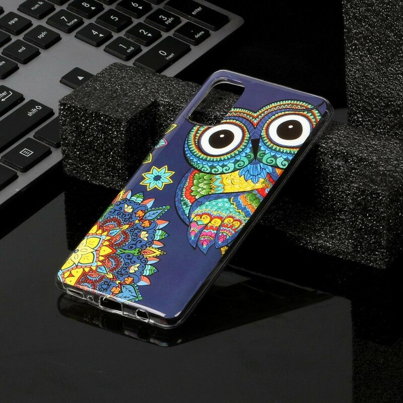 Θήκη Samsung Galaxy A41 Fluorescent Owl Mandala