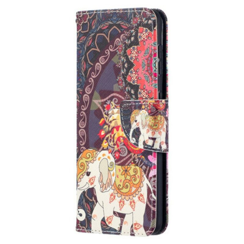 δερματινη θηκη Samsung Galaxy S21 5G Ethnic Elephants Mandala