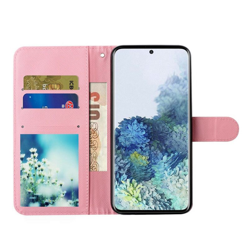 Κάλυμμα Samsung Galaxy S21 5G με κορδονι Strap Light Spot Flowers