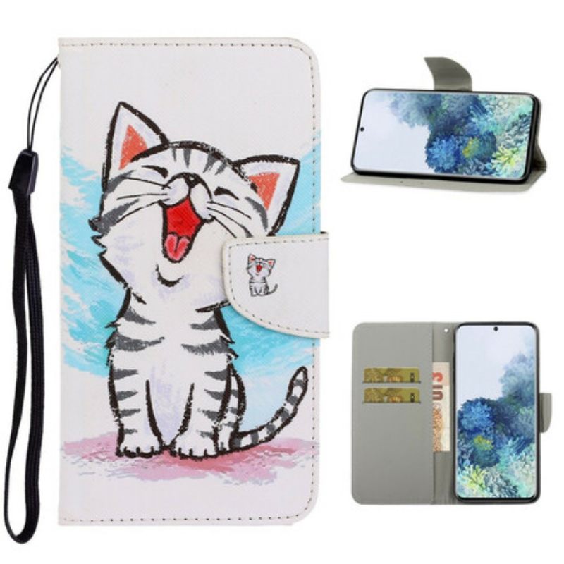 Κάλυμμα Samsung Galaxy S21 5G με κορδονι Strappy Color Kitten