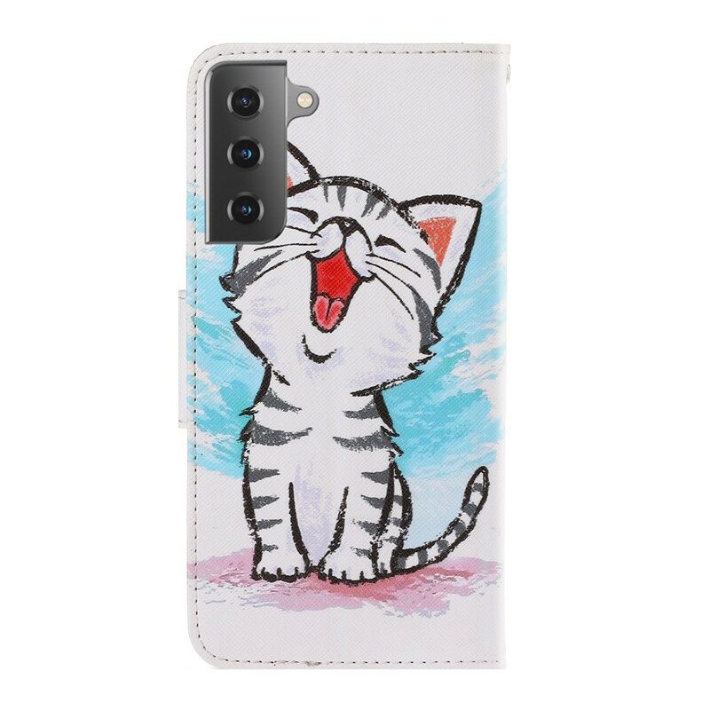 Κάλυμμα Samsung Galaxy S21 5G με κορδονι Strappy Color Kitten