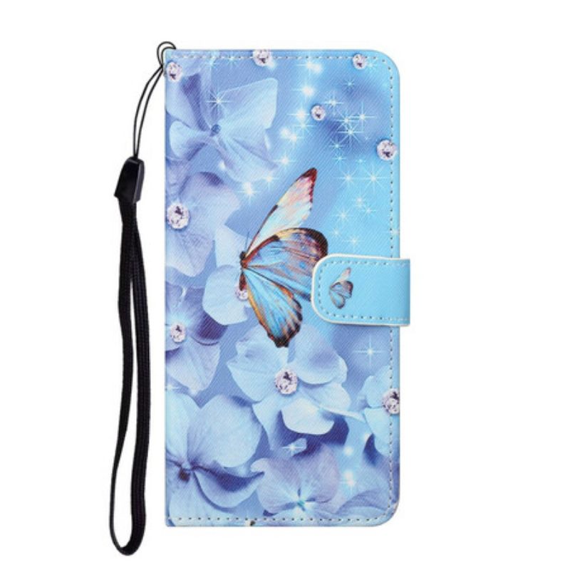 Κάλυμμα Samsung Galaxy S21 5G με κορδονι Strappy Diamond Butterflies