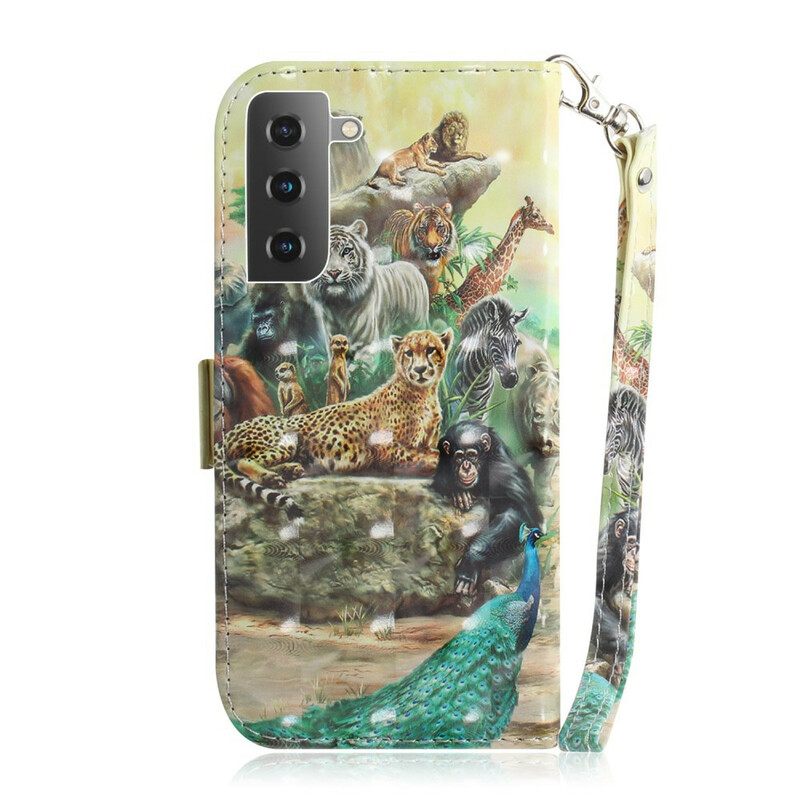 Κάλυμμα Samsung Galaxy S21 5G με κορδονι Thong Safari Animals