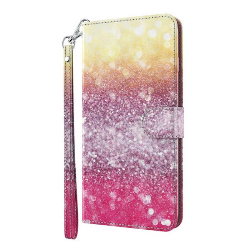 Θήκη Flip Samsung Galaxy S21 5G Magenta Glitter Gradient