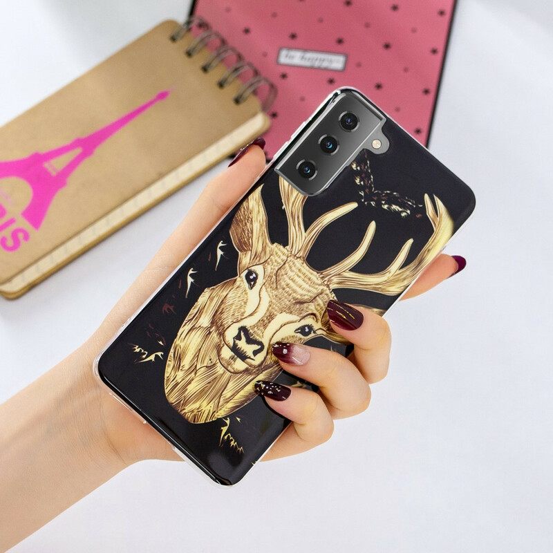 θηκη κινητου Samsung Galaxy S21 5G Fluorescent Majestic Deer