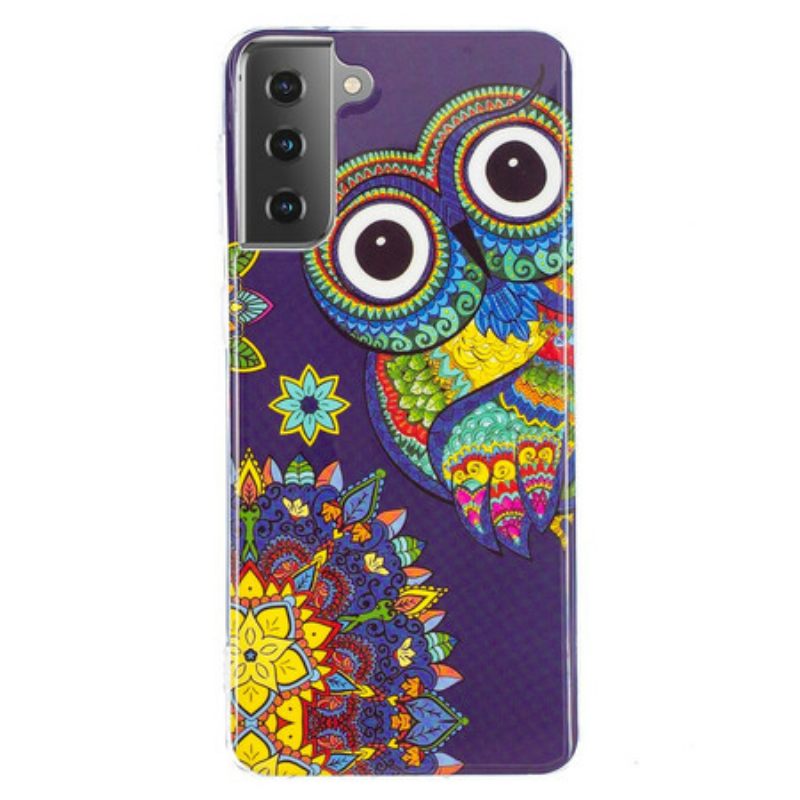 θηκη κινητου Samsung Galaxy S21 5G Fluorescent Owl Mandala