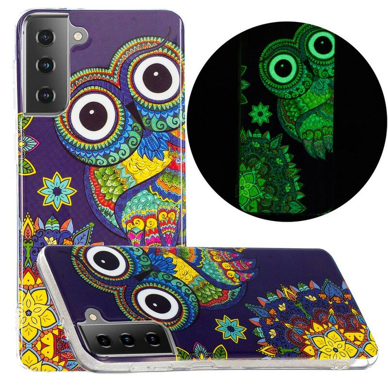 θηκη κινητου Samsung Galaxy S21 5G Fluorescent Owl Mandala