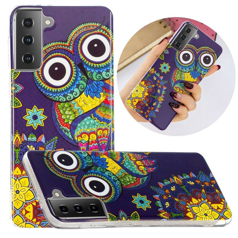 θηκη κινητου Samsung Galaxy S21 5G Fluorescent Owl Mandala