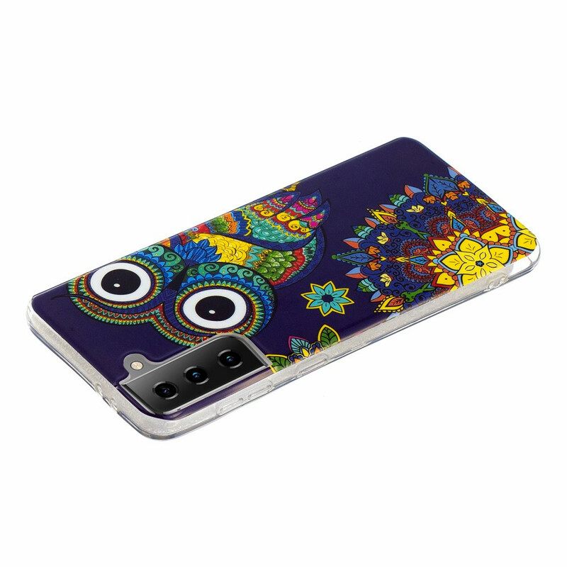 θηκη κινητου Samsung Galaxy S21 5G Fluorescent Owl Mandala