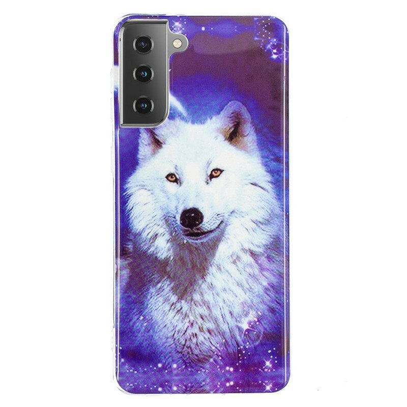 Θήκη Samsung Galaxy S21 5G Σειρά Fluorescent Wolf