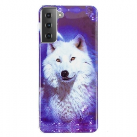 Θήκη Samsung Galaxy S21 5G Σειρά Fluorescent Wolf