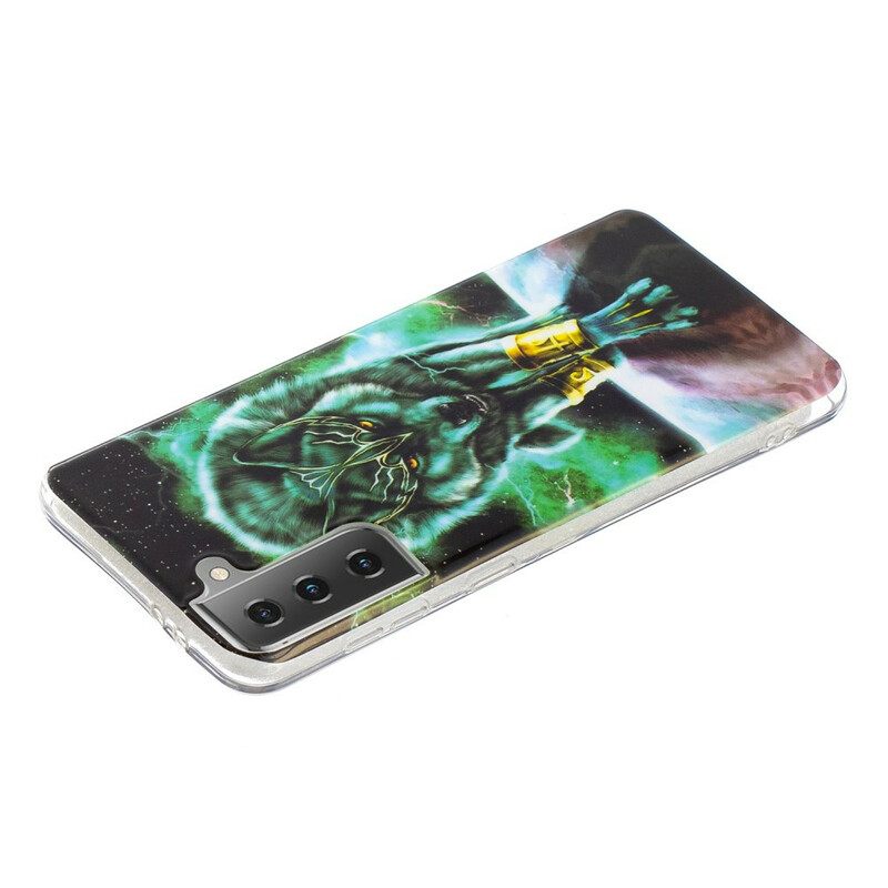 Θήκη Samsung Galaxy S21 5G Σειρά Fluorescent Wolf