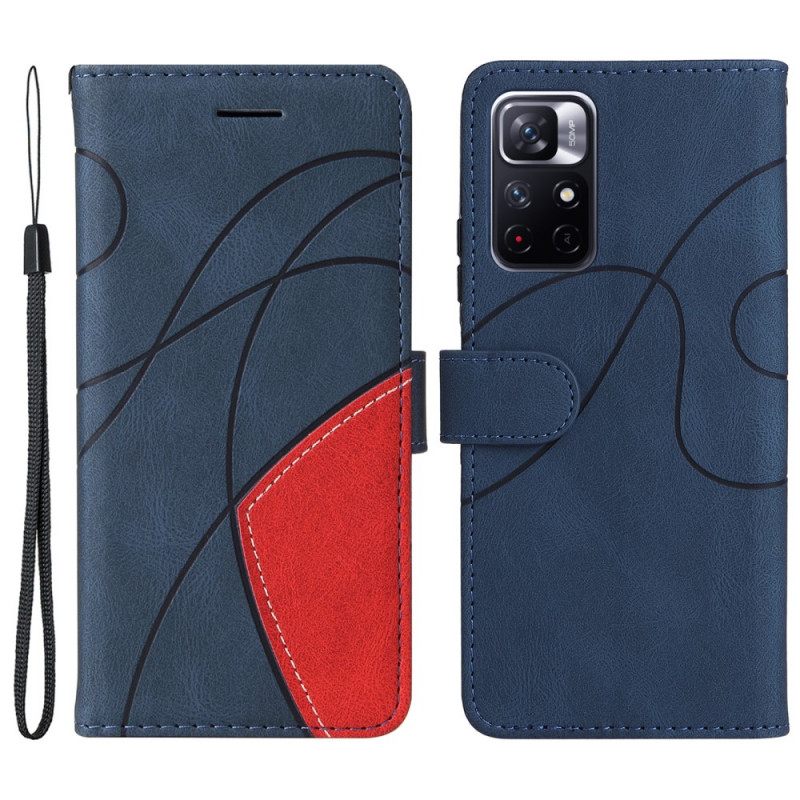 Κάλυμμα Poco M4 Pro 5G Δίχρωμο Signature Faux Leather