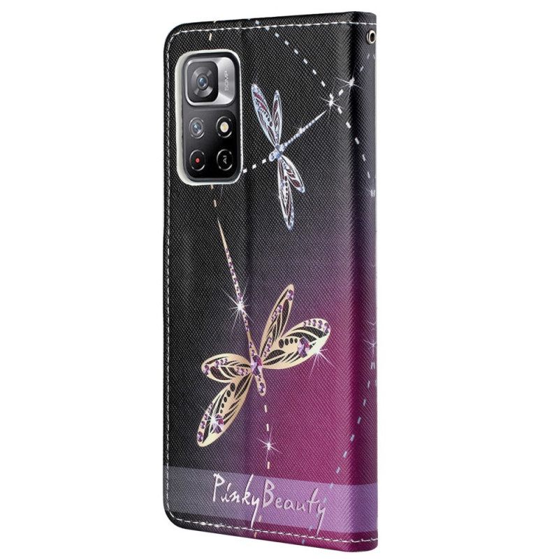 Κάλυμμα Poco M4 Pro 5G με κορδονι Strappy Dragonflies