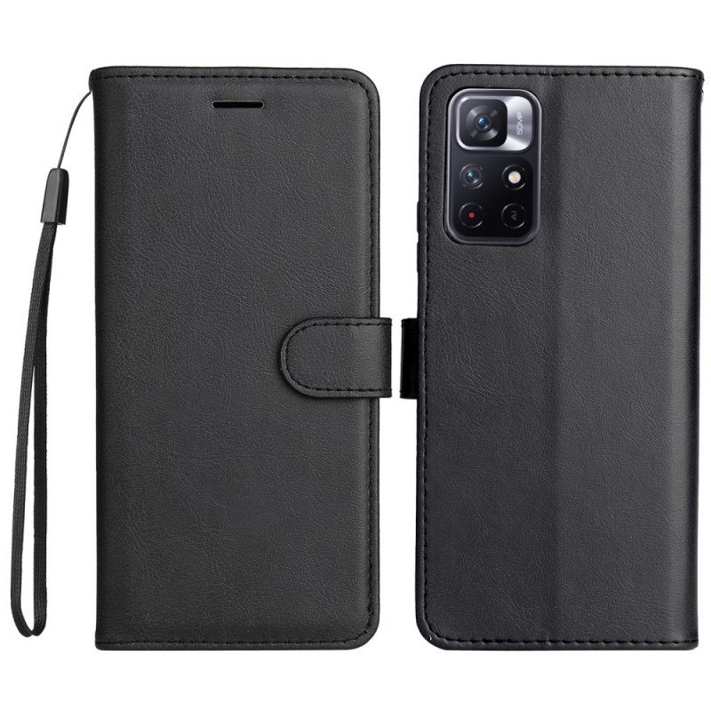 Κάλυμμα Poco M4 Pro 5G με κορδονι Strappy Matte Leather Effect