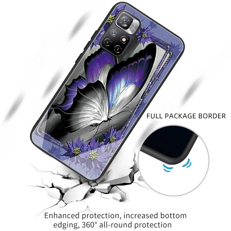 θηκη κινητου Poco M4 Pro 5G Μωβ Butterfly Tempered Glass