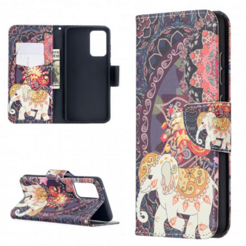 δερματινη θηκη Samsung Galaxy A52 4G / A52 5G / A52s 5G Ethnic Elephants Mandala